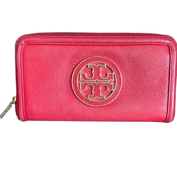 Rare Tory Burch Amanda Continental Wallet Red Leather - Picture 1 of 8